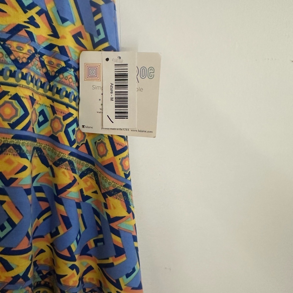 LuLaRoe Blue and Yellow A-Line Skirt - Picture 3 of 5